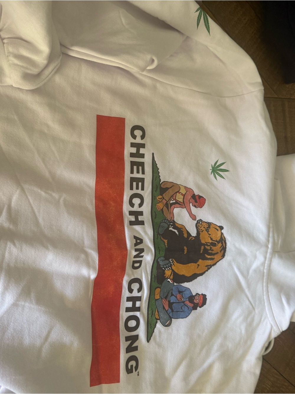 Cheech and Chong White Graphic Crewneck Sweater